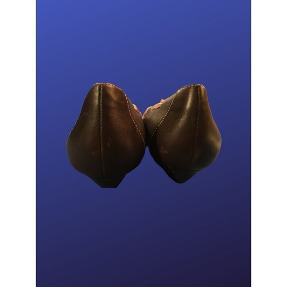 KENNETH COLE REACTION Pointed Toe Dress Flats W/Ribbon, Brown/Yellow, 11, NWOB - Picture 6 of 8